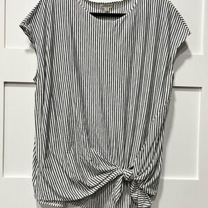 Max Studio Black and White Striped Blouse